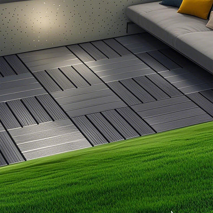 Interlocking Plastic Deck Tiles, Waterproof Outdoor / Indoor Patio Flooring