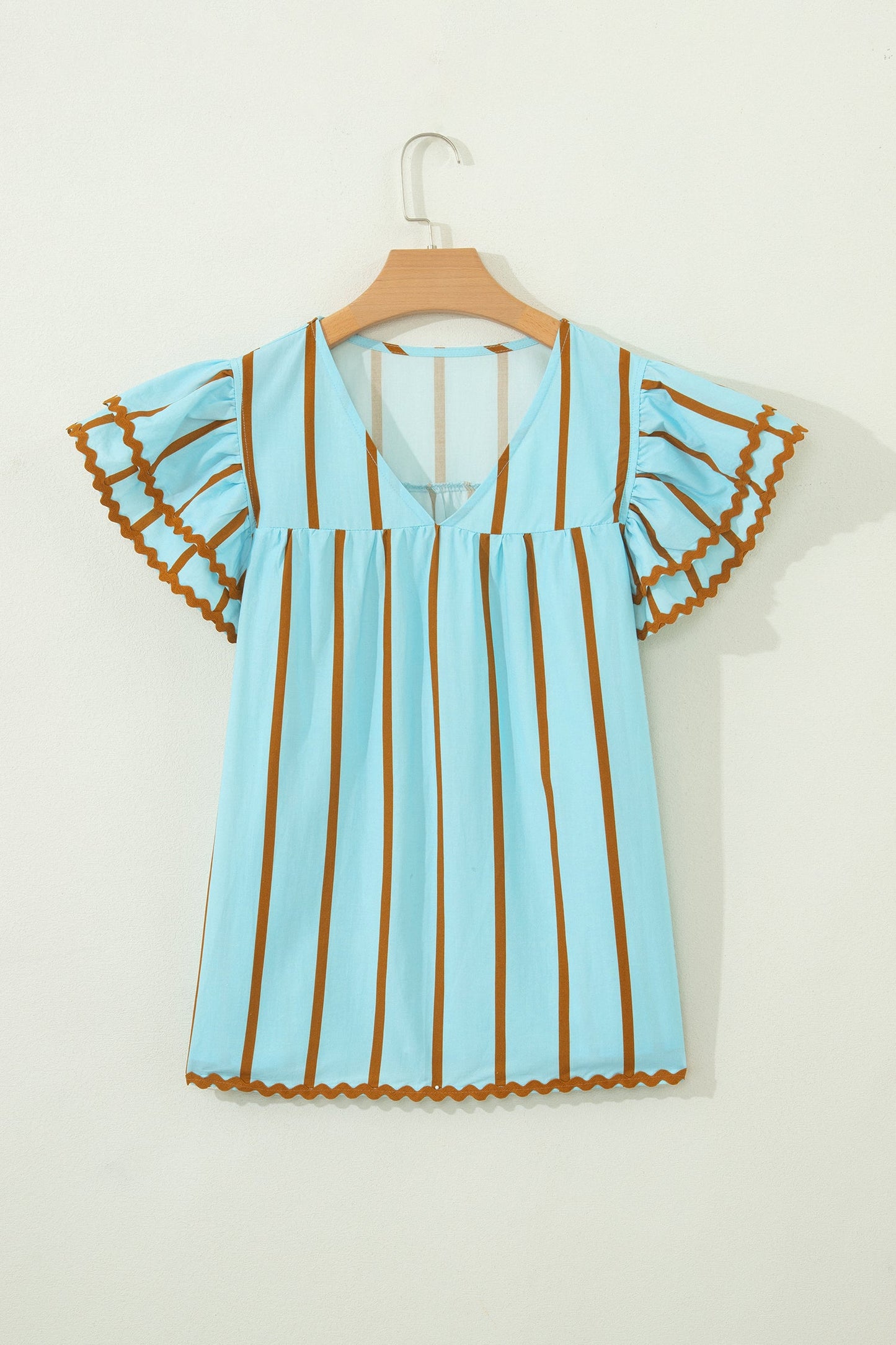 Malaysia Ruffled Short Sleeve Blouse