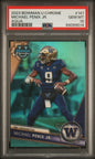 Graded 2023 Topps Bowman U Chrome Michael Penix Jr. #141 Aqua #/299 Rookie RC Football Card PSA 10 Gem Mint