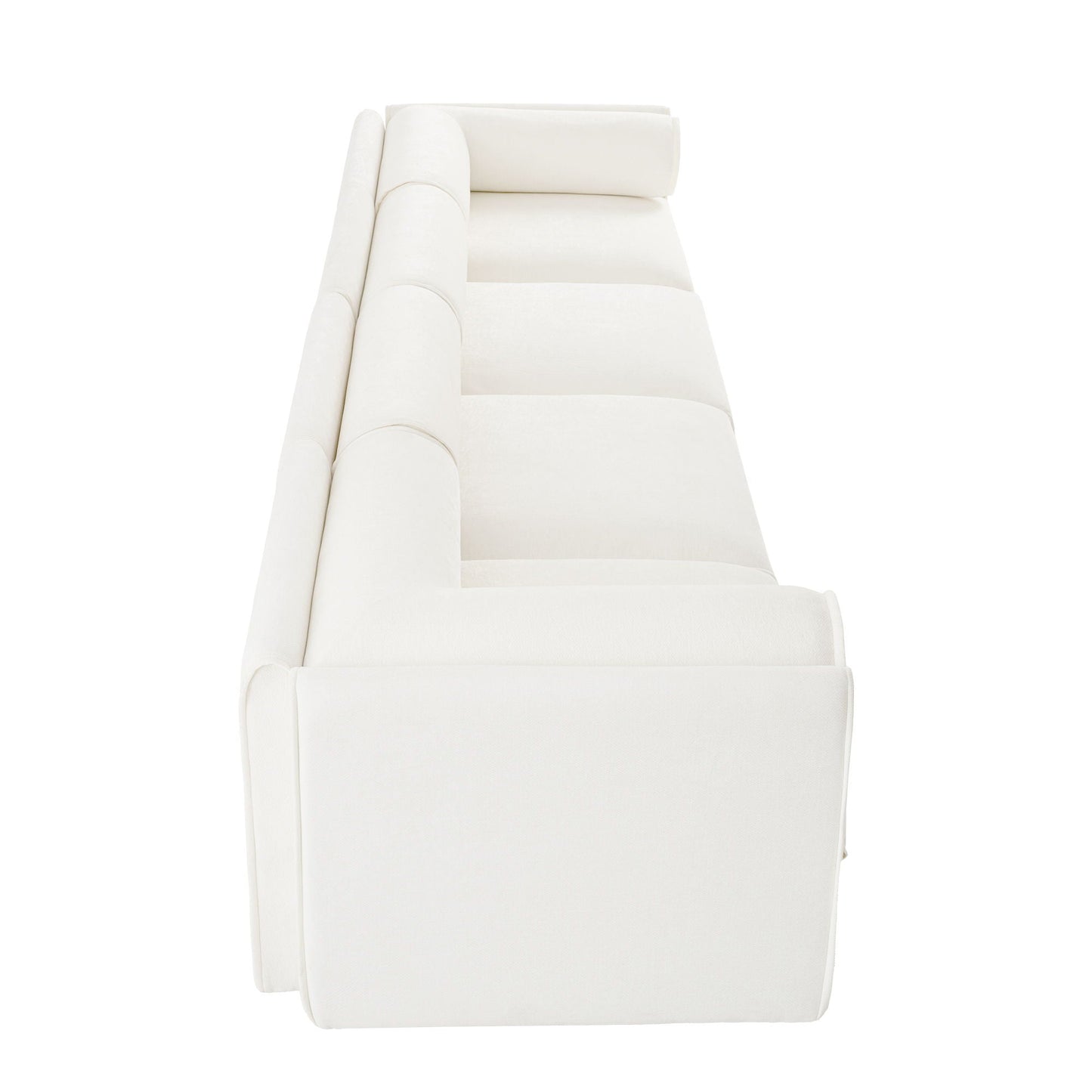 Stylish Sofa With Storage Seat And Cylindrical Backrest