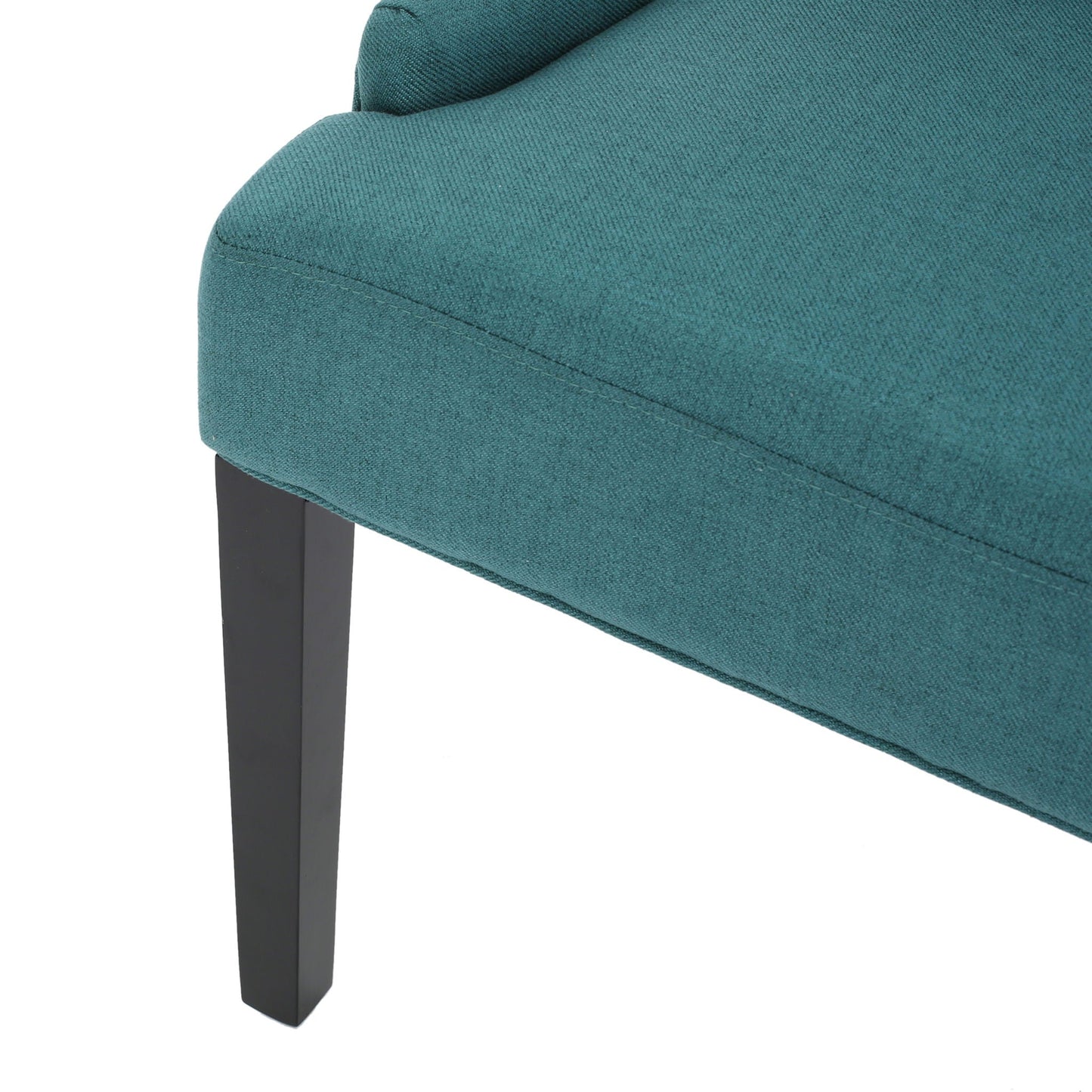 Dining Chair Set of 2 With Upholstered Diamond Tufting And Espresso Birch Legs - Teal