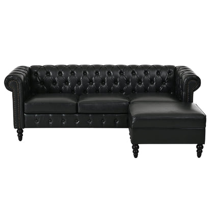 U-style 85" Modern 4-Seater L-Shaped Sectional Sofa with Storage Ottoman