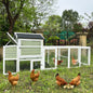 Wooden Chicken Coop, Large Outdoor Hen House with Run and Nesting Box