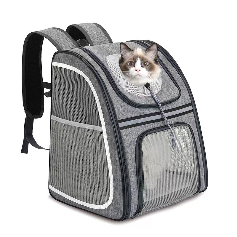 Cat Backpack Carrier Large Pet Backpack For Small Dog Medium Cat Puppy Kitten Bunny Up To 13lbs, Ventilated Mesh Dog Collapsible Travel Backpack For Hiking Walking Outdoor