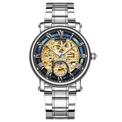 VAN GOGH Starry Night Series Blue Dial Skeleton Mechanical Movement Watch Daily Waterproof Starry Night