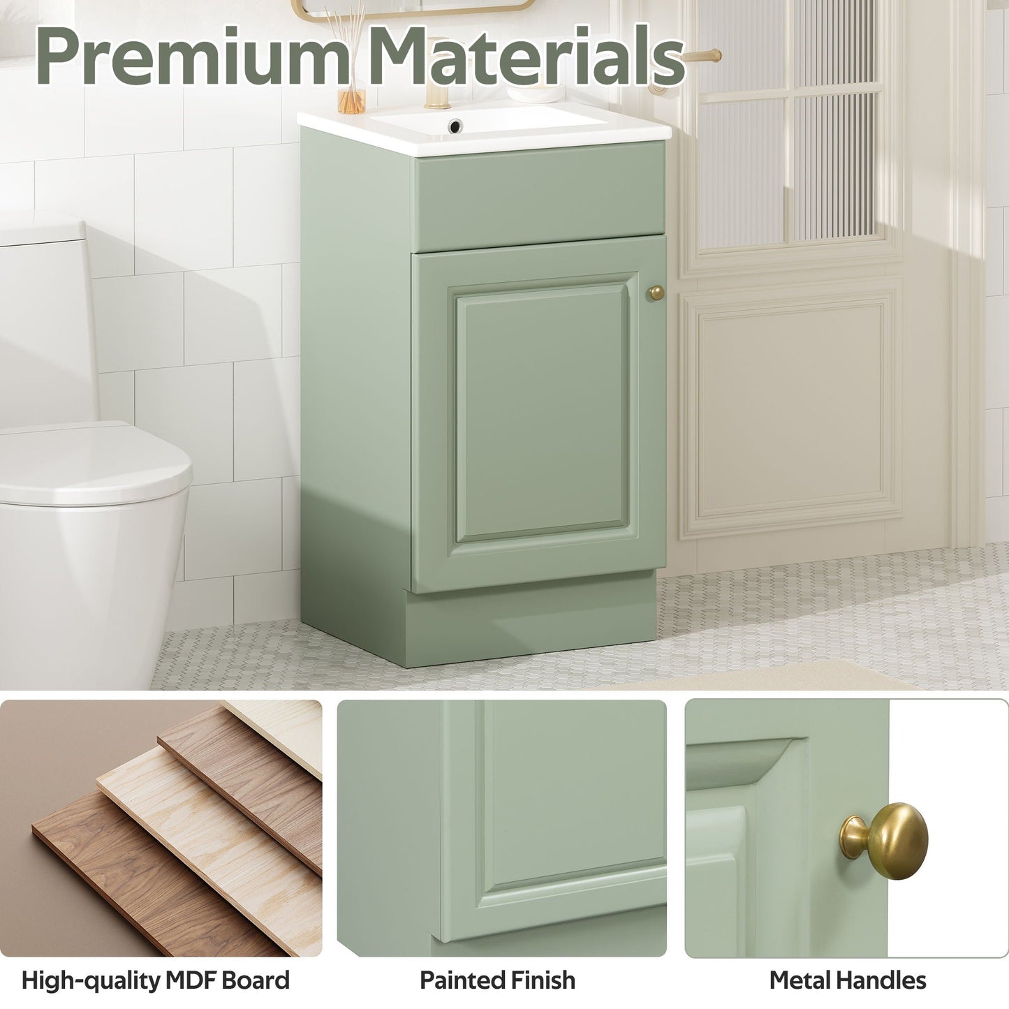 Bathroom Vanity With Sink, Cabinet With Adjustable Shelf