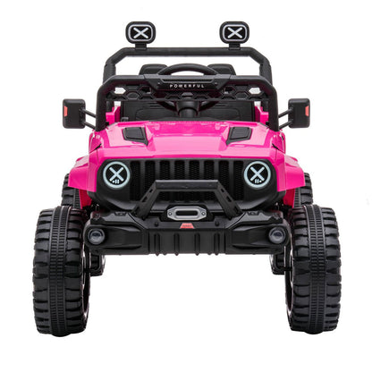 DAKOTT 12V Electric Off Road Ride On Truck with Remote Control for Kids - Pink