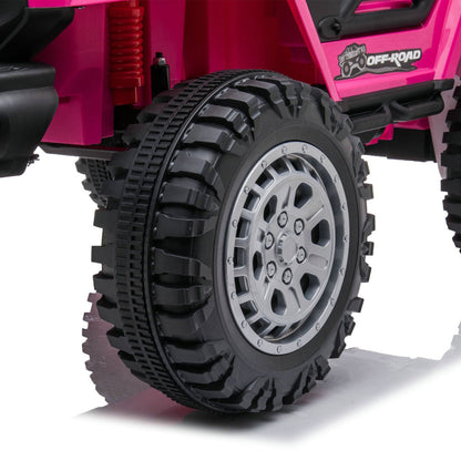 DAKOTT 12V Electric Off Road Ride On Truck with Remote Control for Kids - Pink