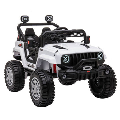 DAKOTT 12V Electric Off Road Ride On Truck with Remote Control for Kids - White