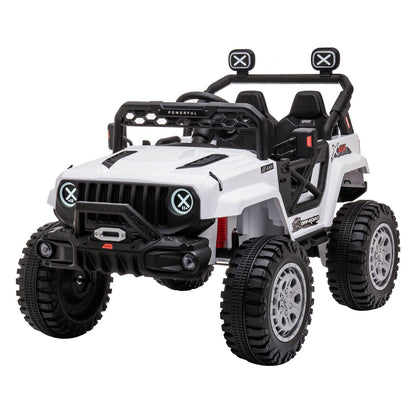 DAKOTT 12V Electric Off Road Ride On Truck with Remote Control for Kids - White