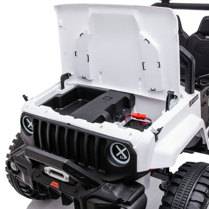 DAKOTT 12V Electric Off Road Ride On Truck with Remote Control for Kids - White