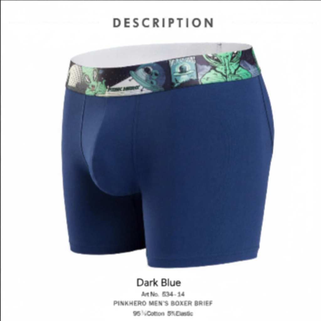 RED Cotton  SPACE ALIENS | Men's Cotton Stretch Cartoon Print Breathable Underwear
