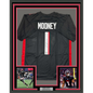 Framed Autographed/Signed Darnell Mooney 35x39 Atlanta Black Football Jersey Beckett BAS COA