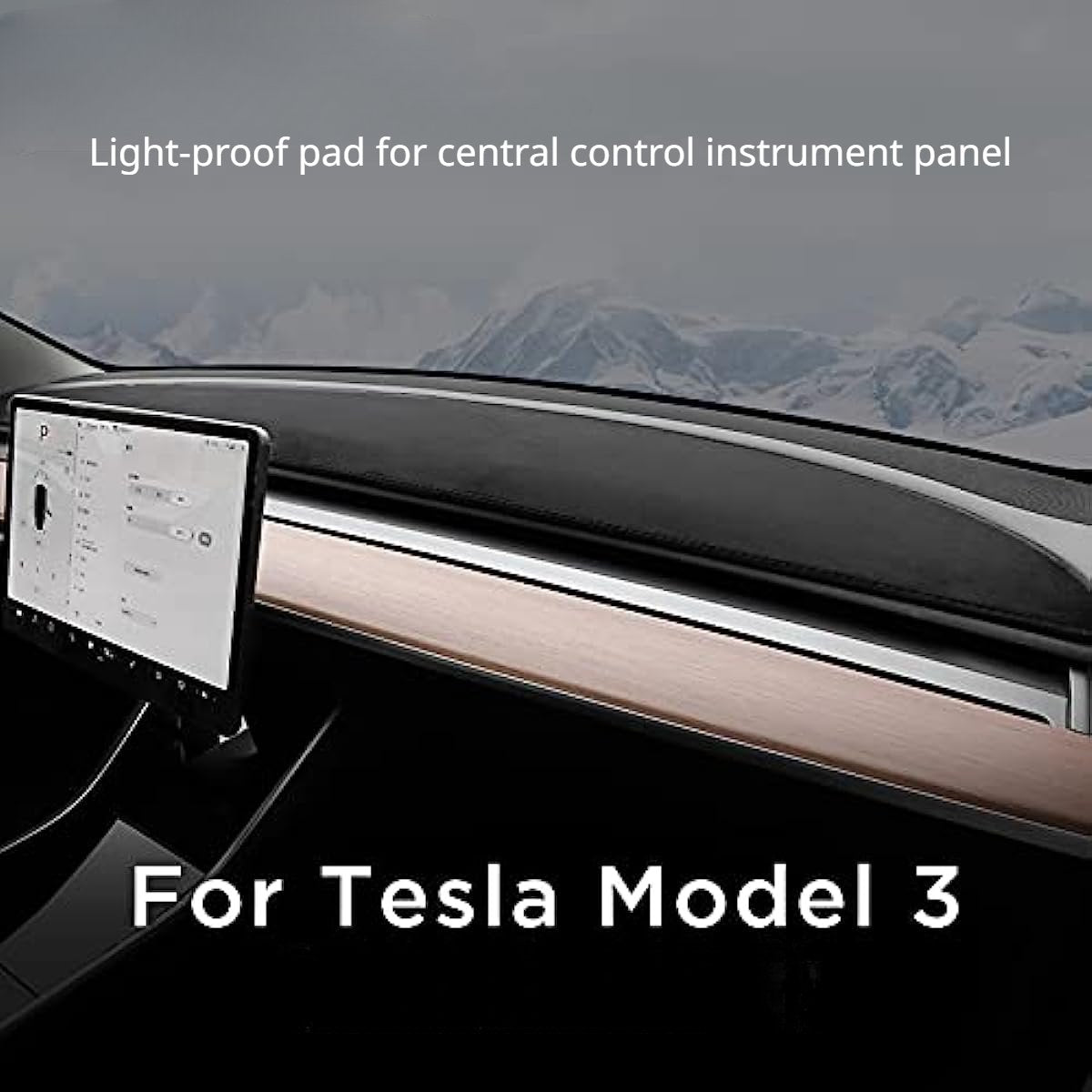 Dashboard Blackout Mat for Model 3/Y Anti-Glare Flannel Dash Cover