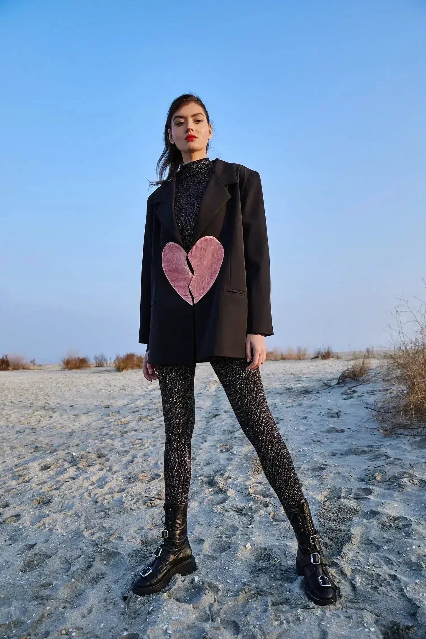 Broken heart oversized blazer