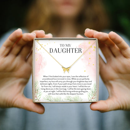 Daughter Butterfly Pendant Necklace