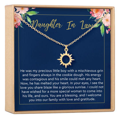 Daughter-In-Law Sun Pendant Necklace