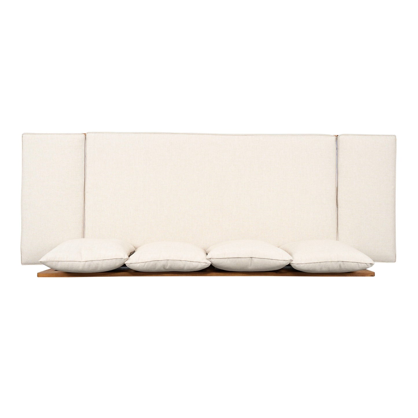 Outdoor Patio Daybed Sofa, 3 Seat Sofa With Foldable Arm 4 Back Pillows