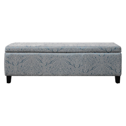 Indoor Jacquard Storage Ottoman Bench