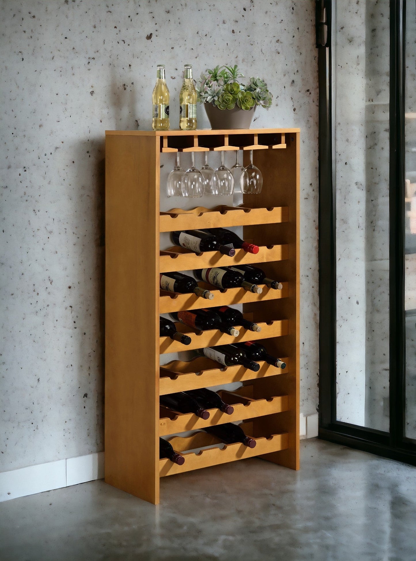 Hanzi Built-in Wine and Stemware Rack