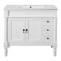 Bathroom Vanity With Ceramic Sink, 2 Doors 3 Drawers, Soft Close Design