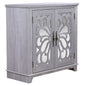 Elegant Sideboard With 2 Acrylic Mirrored Doors, Adjustable Shelf Storage