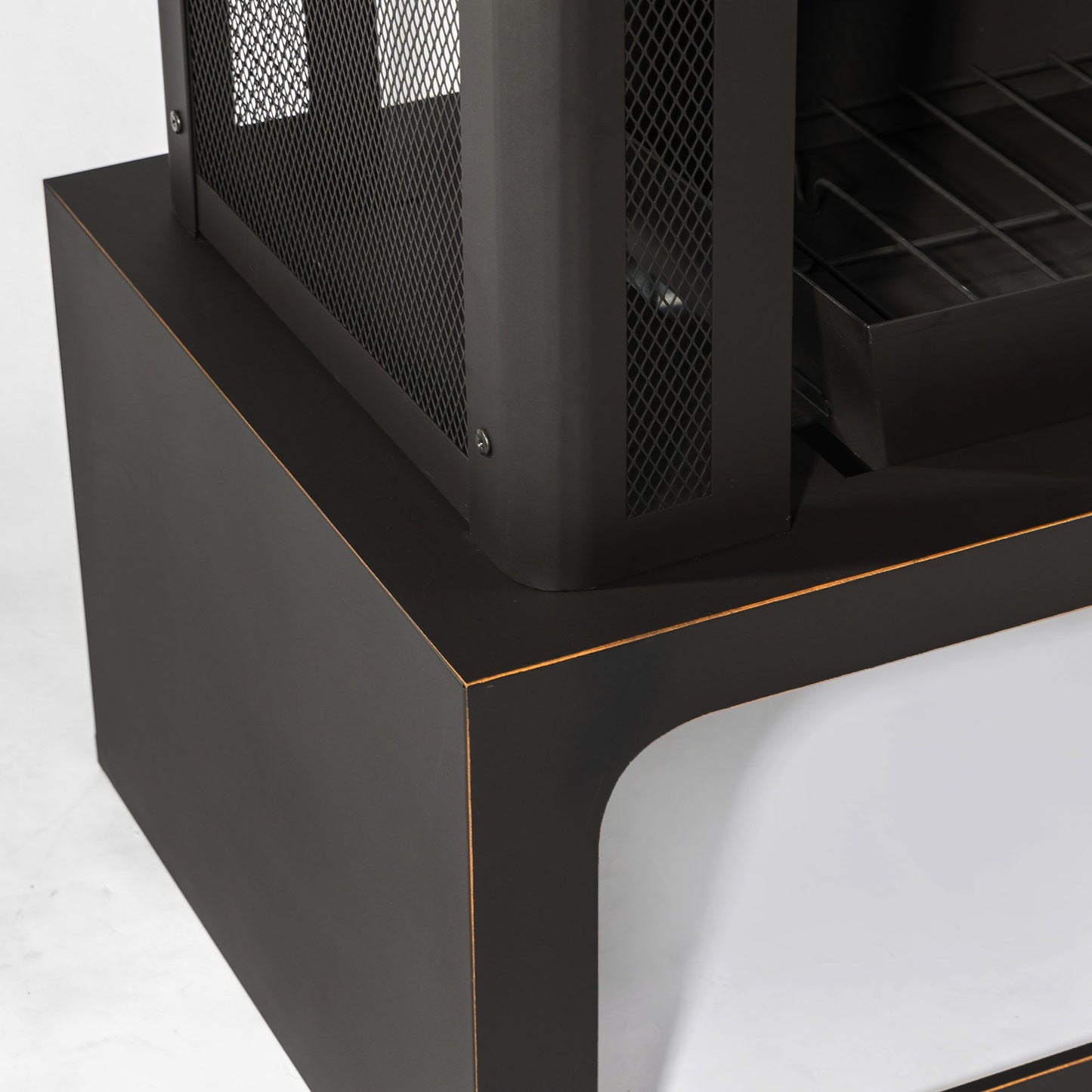 Fireplace, 50000 Btu Fire Pit, Wood Burning Chimney For Outside - Black