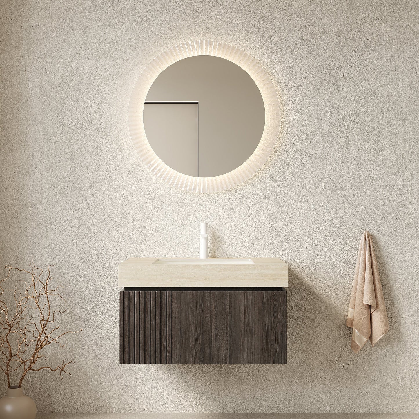 MURI 30" Bathroom Vanity with Sintered Stone Top & Ceramic Basin