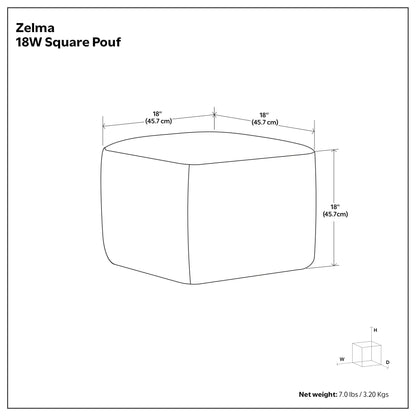 Zelma - Square Woven Outdoor / Indoor Pouf - Cream / Natural