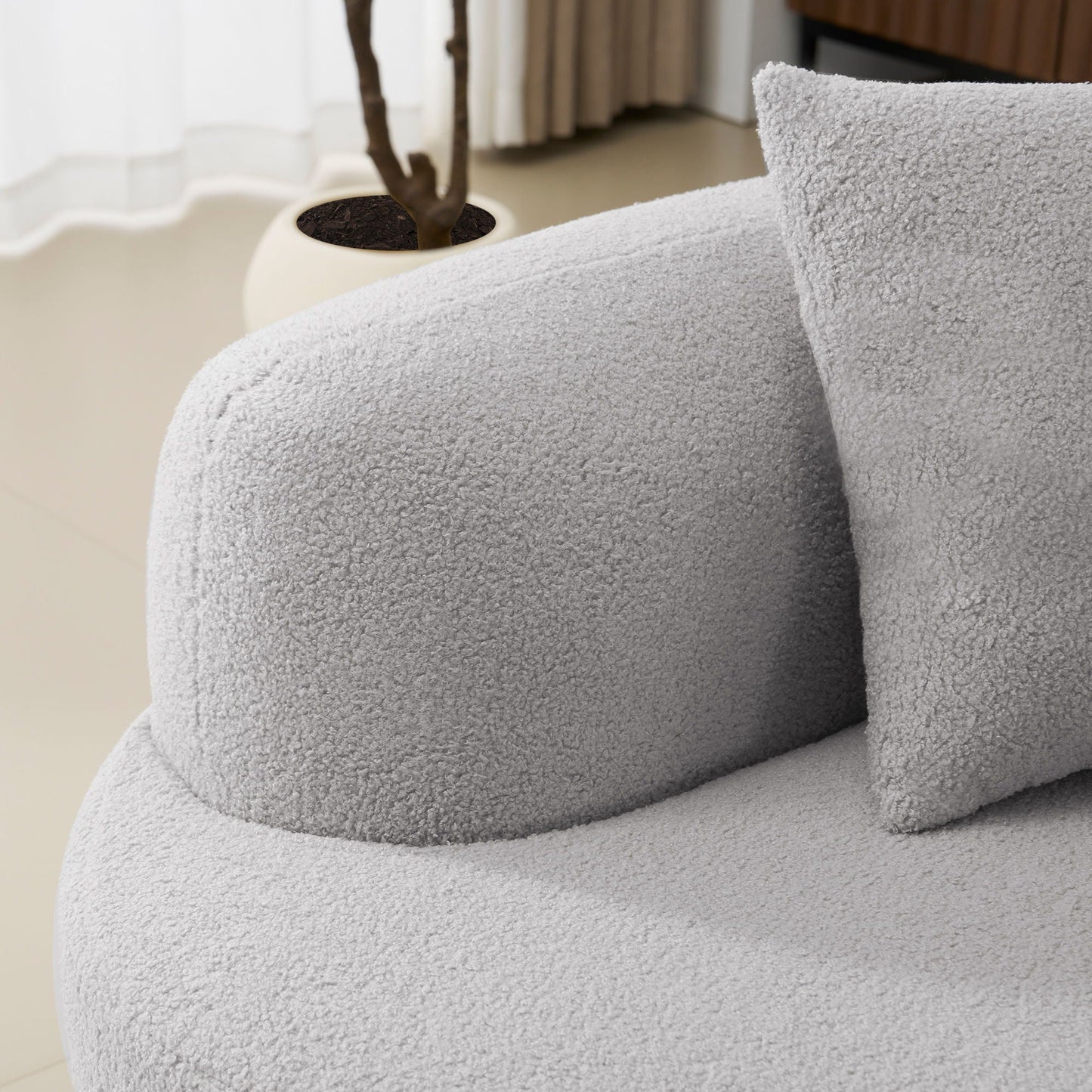Curved 4 Seater Full Compression Sponge Sofa