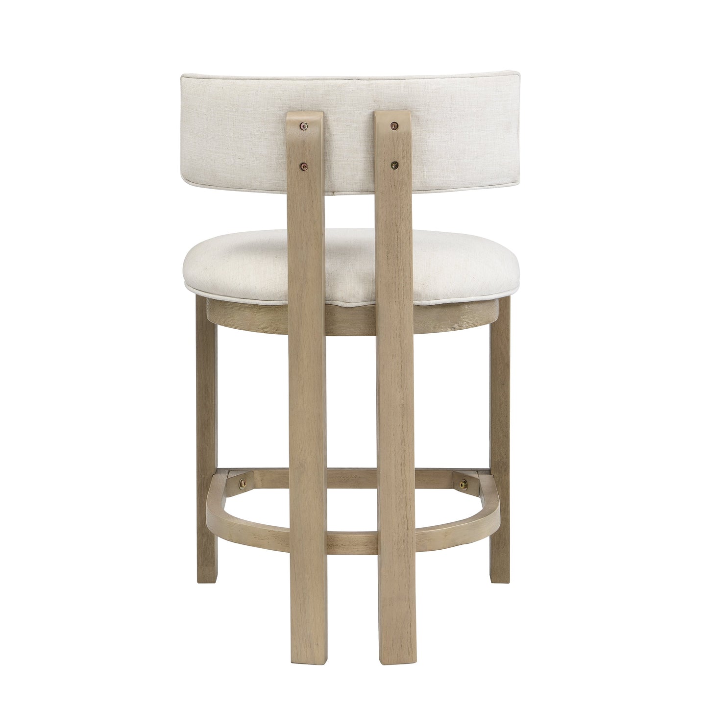 26" Counter Height Bar Stool, Upholstered Counter Stools (Set of 2) - Light Ash + Beige