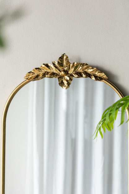 Arched Wall Mirror With Metal Frame, Wall Mirror For Living Room