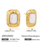 Resin Hammered Frame Stud Earrings
