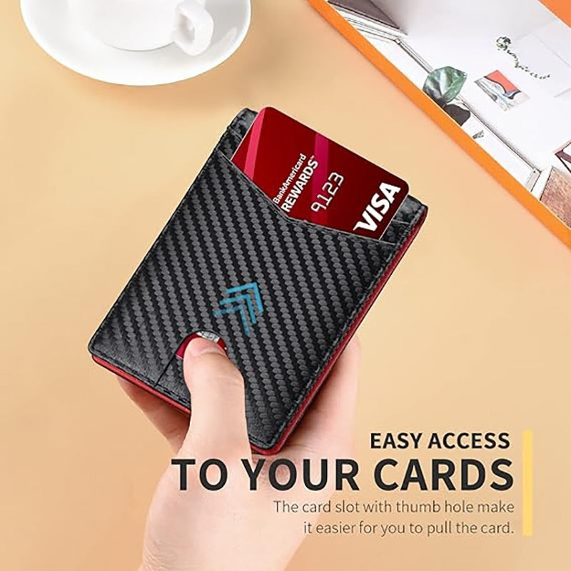 Carbon-fiber Flip-top Money Clip Double-folded Short Style