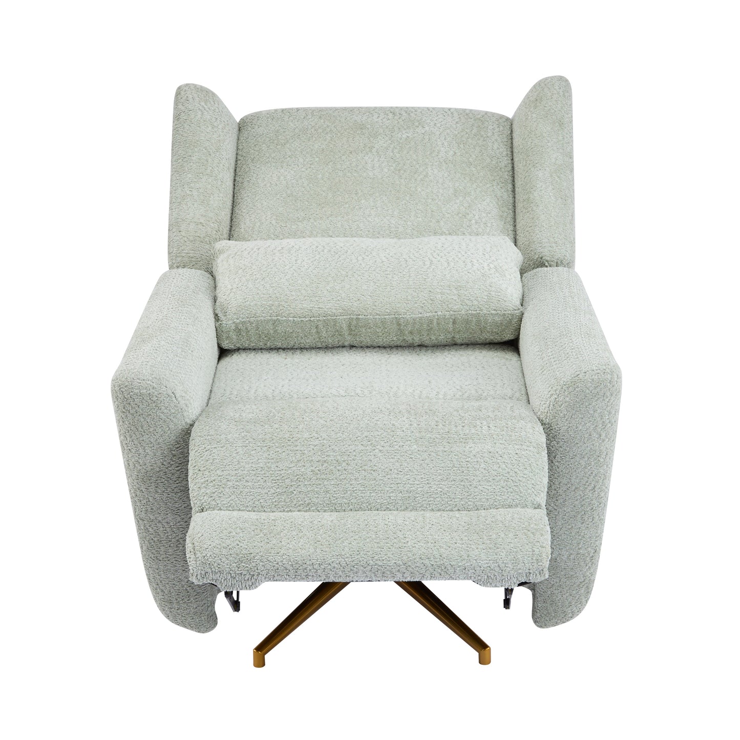 Power Recliner Chair Swivel with Boucle Upholstery and 360° Swivel