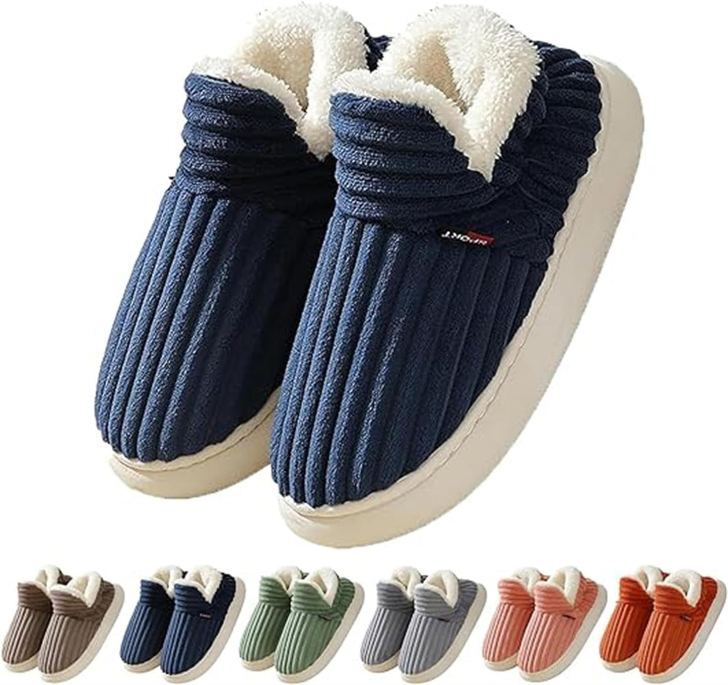 New Women Cotton Slippers  Slippers Warm Cotton Plush Shoes Fleece Fluffy