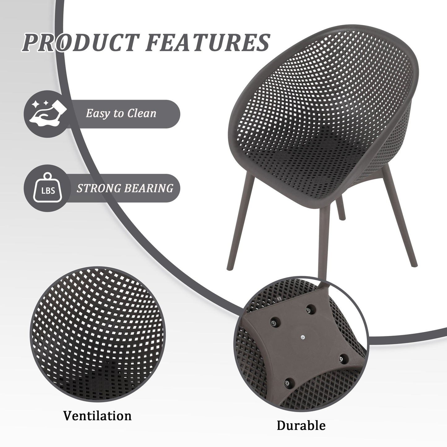 Modern Lounge Chair Set With Round Table