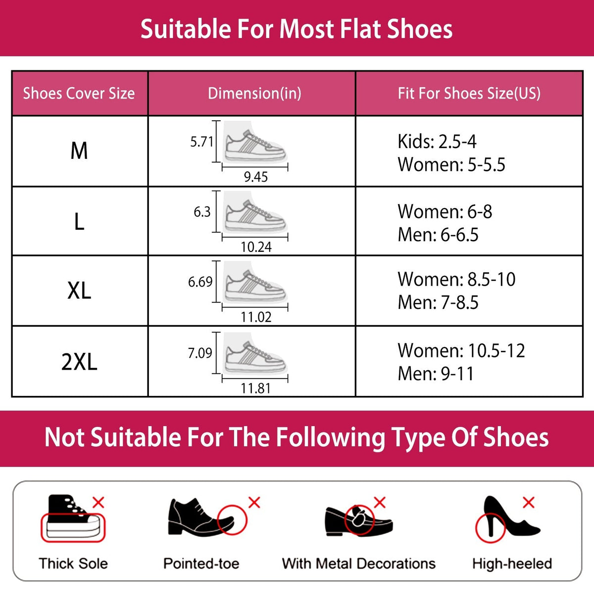 Waterproof Shoe Covers Reusable Not-Slip Rain Shoe Covers Protectors Foldable TPEÊRubber Shoe Protectors For Men Women Kids