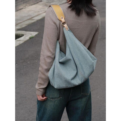 Slouchy purse, summer high capacity commuter shoulder bag, hobo bag denim, tote bag women