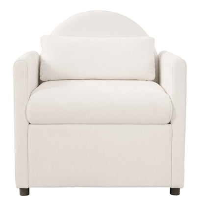 Beige Pet Friendly Accent Chair with Hidden Pet Nook