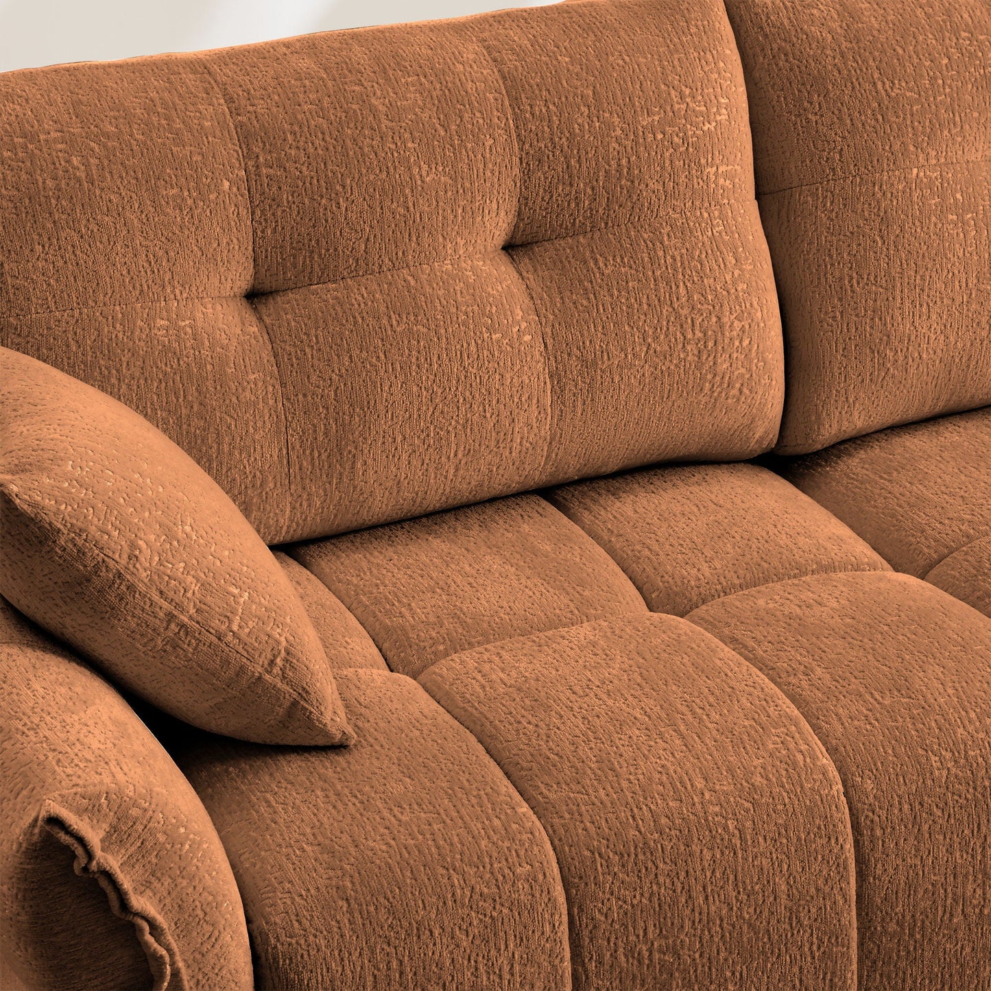 Sofa Set With Ottoman And Pillows, Textured, High Resilience Cushions