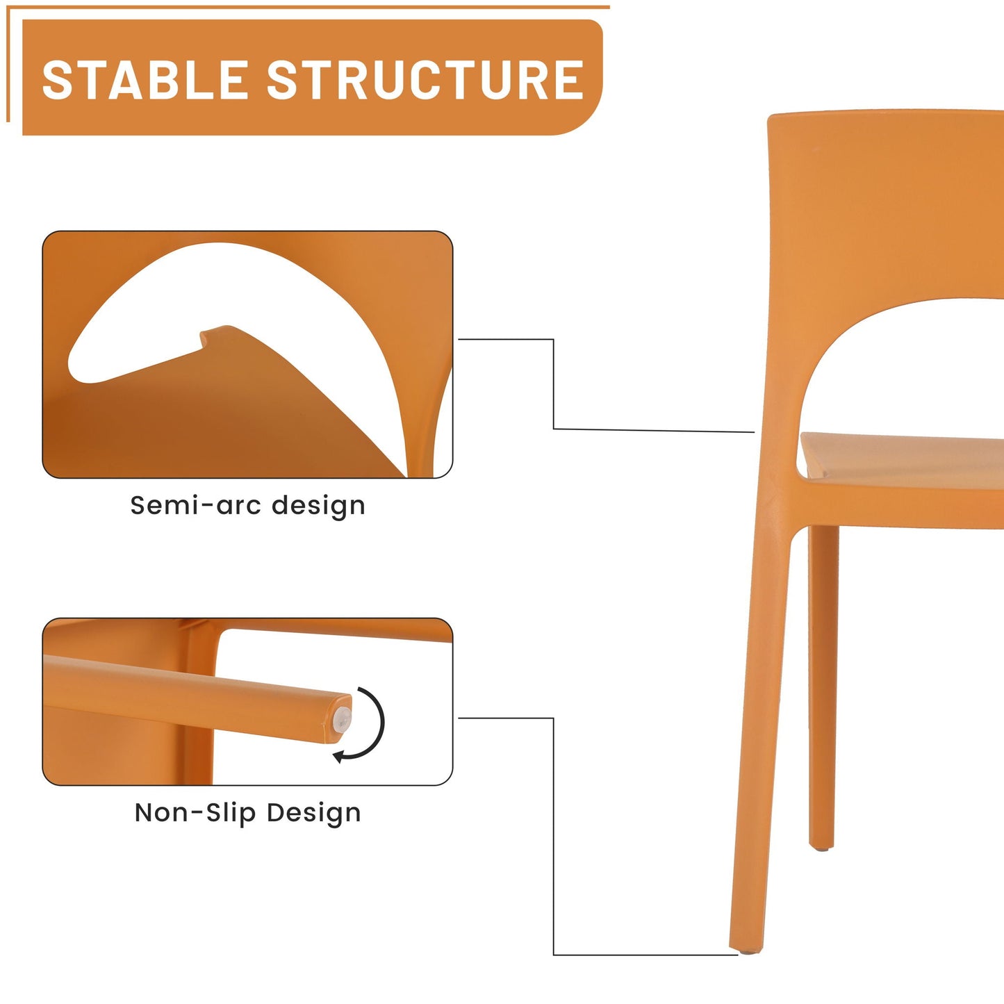 4 Piece Set Of Modern Designed Single Chairs With Folding Square Table