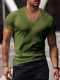 Men's Full Size Basic Style V-Neck Short Sleeve T-Shirt Plus Size