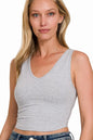 Zenana Cotton V-neck Cropped Cami Top