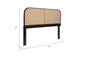 King Size Cane and Teak Rattan Headboard Adjustable Bed