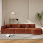 140" Modern Curved Sectional Sofa with Chaise Lounge