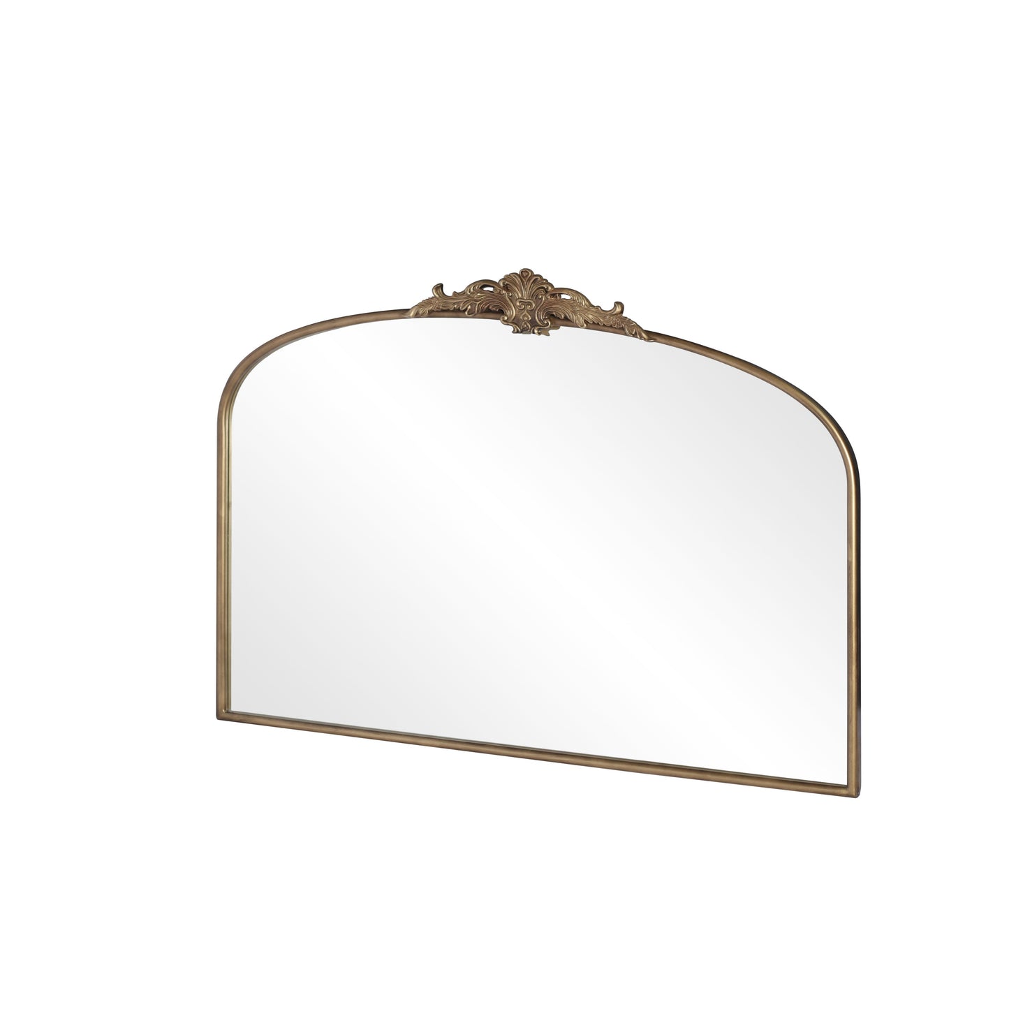 Vintage Arched Gold Mirror: 40'x30' Antique Brass Frame