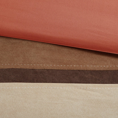 7 Piece Faux Suede Comforter Set Coral Queen