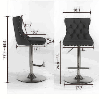 Swivel Adjustable Height Barstools Set of 2