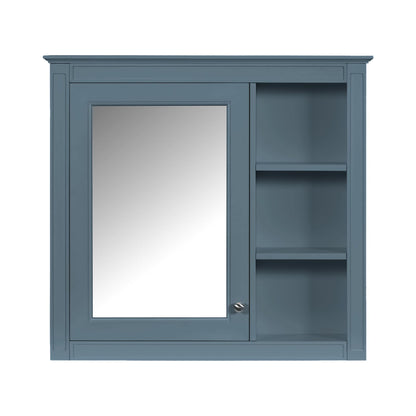 Bathroom Vanity With Medicine Cabinet, Royal Mirror Cabinet, Modern Bathroom Storage Cabinet With 2 Soft Closing Doors And 4 Drawers